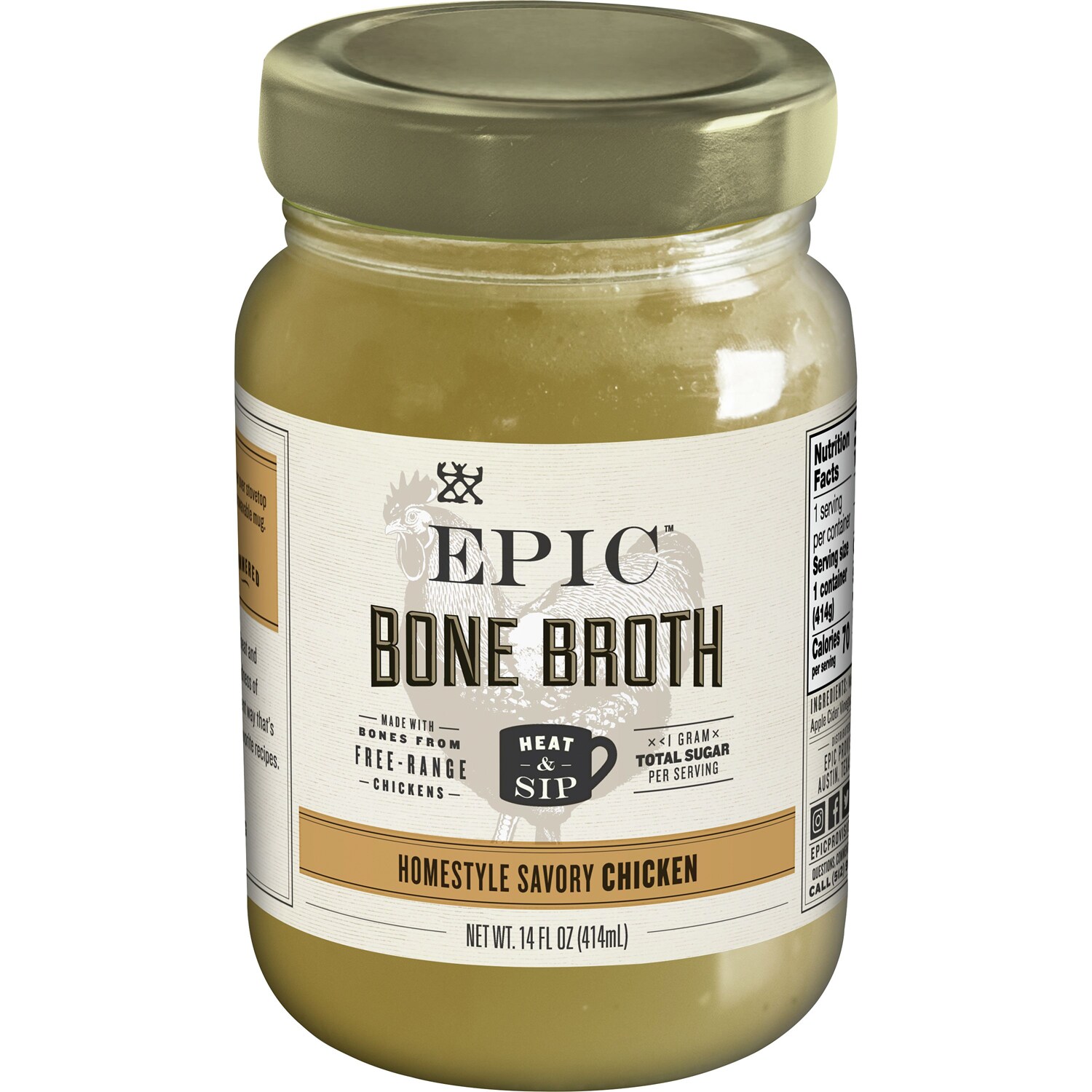 Epic Bone Broth, Homestyle Savory Chicken