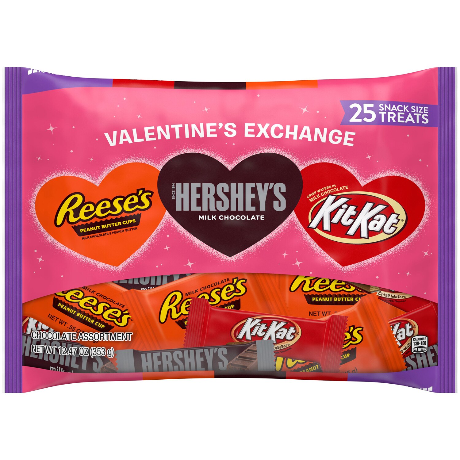 Hershey's Valentine's Exchange Chocolate Assortment Bag, Snack Size