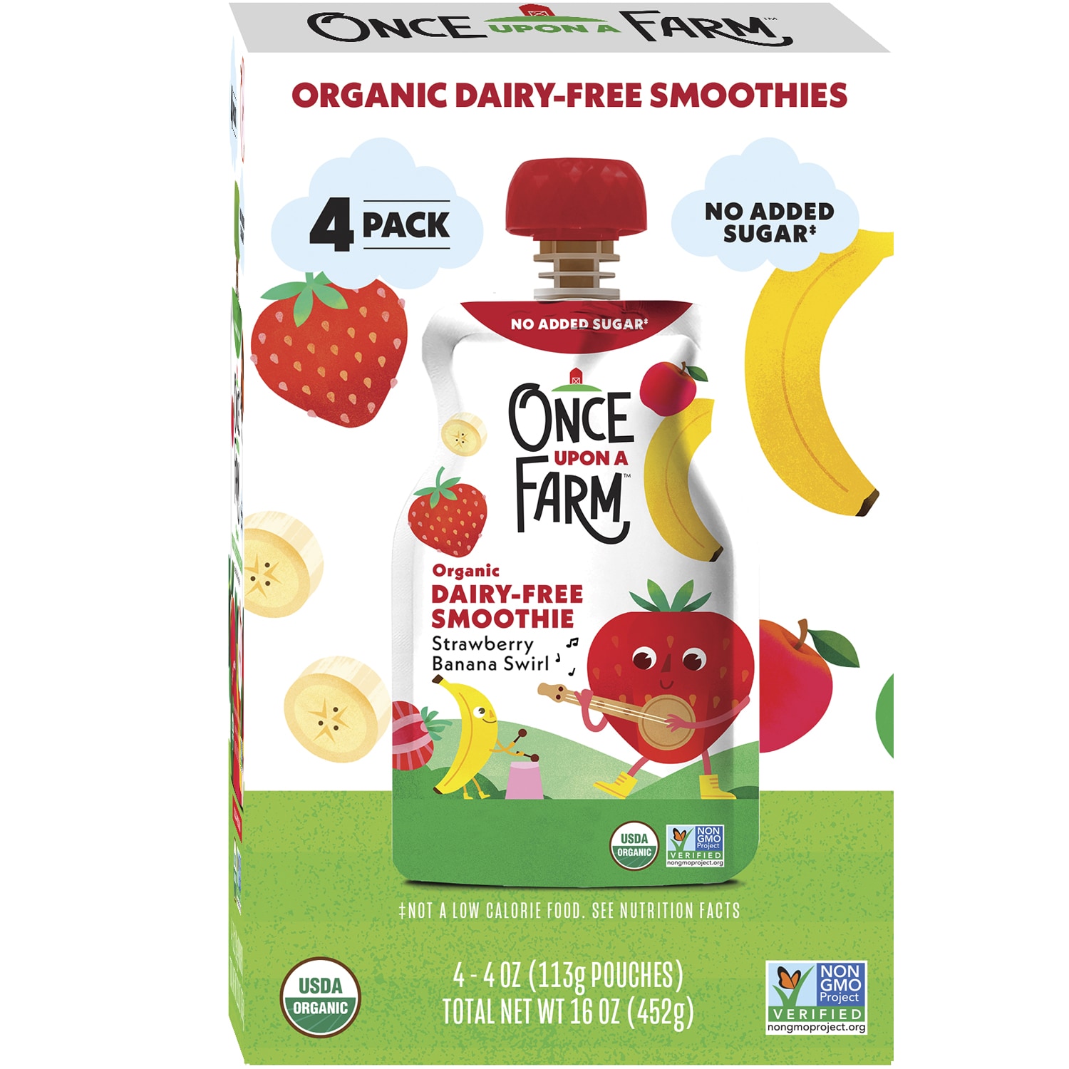 Once Upon a Farm Organic Smoothie, Strawberry Banana Swirl