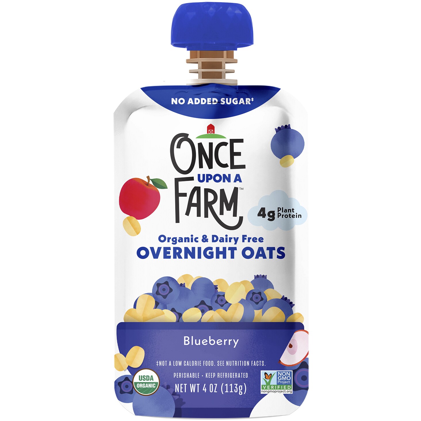 Once Upon a Farm Organic & Dairy Free Overnight Oats, Blueberry