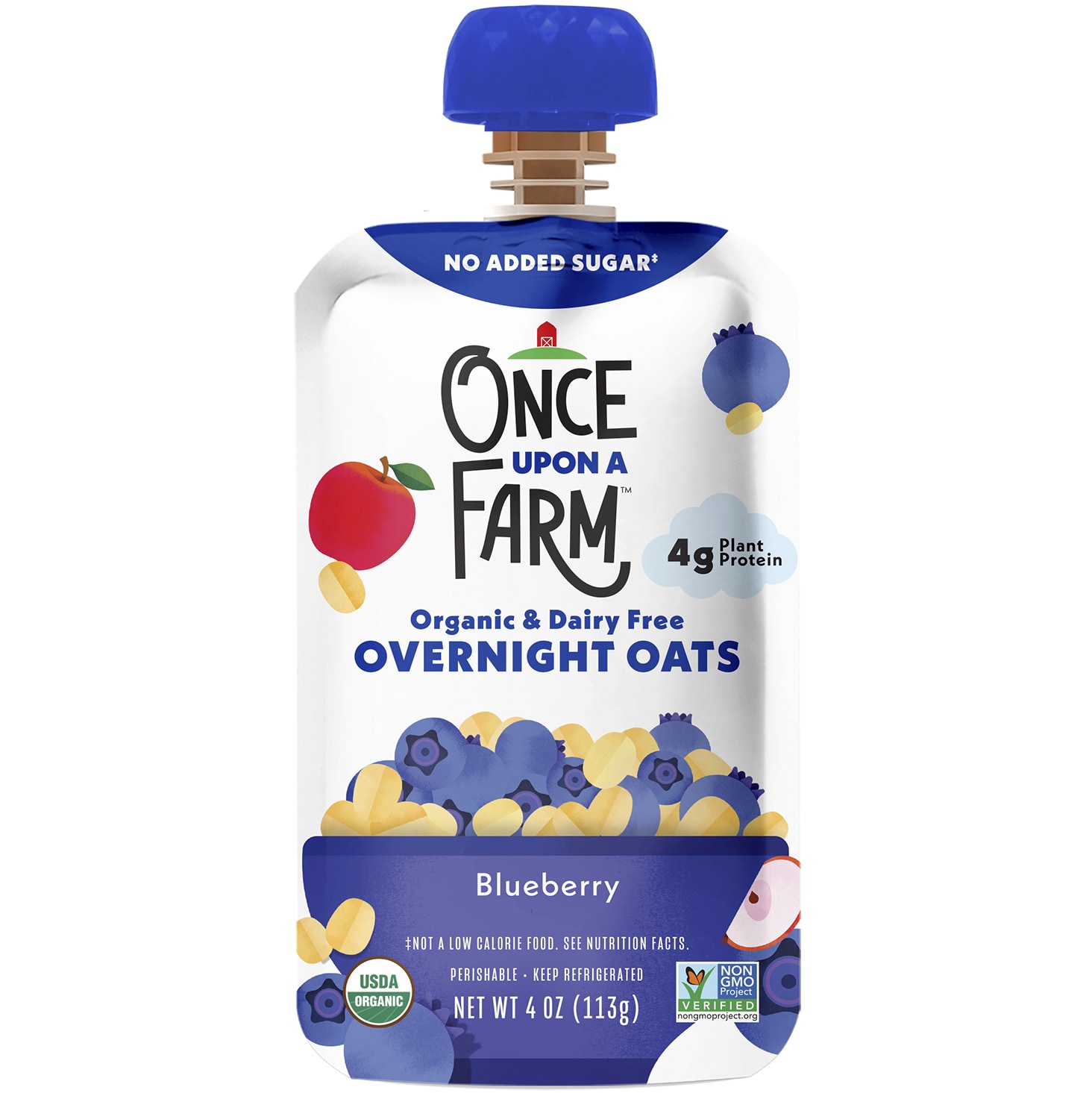 Once Upon a Farm Organic & Dairy Free Overnight Oats, Blueberry
