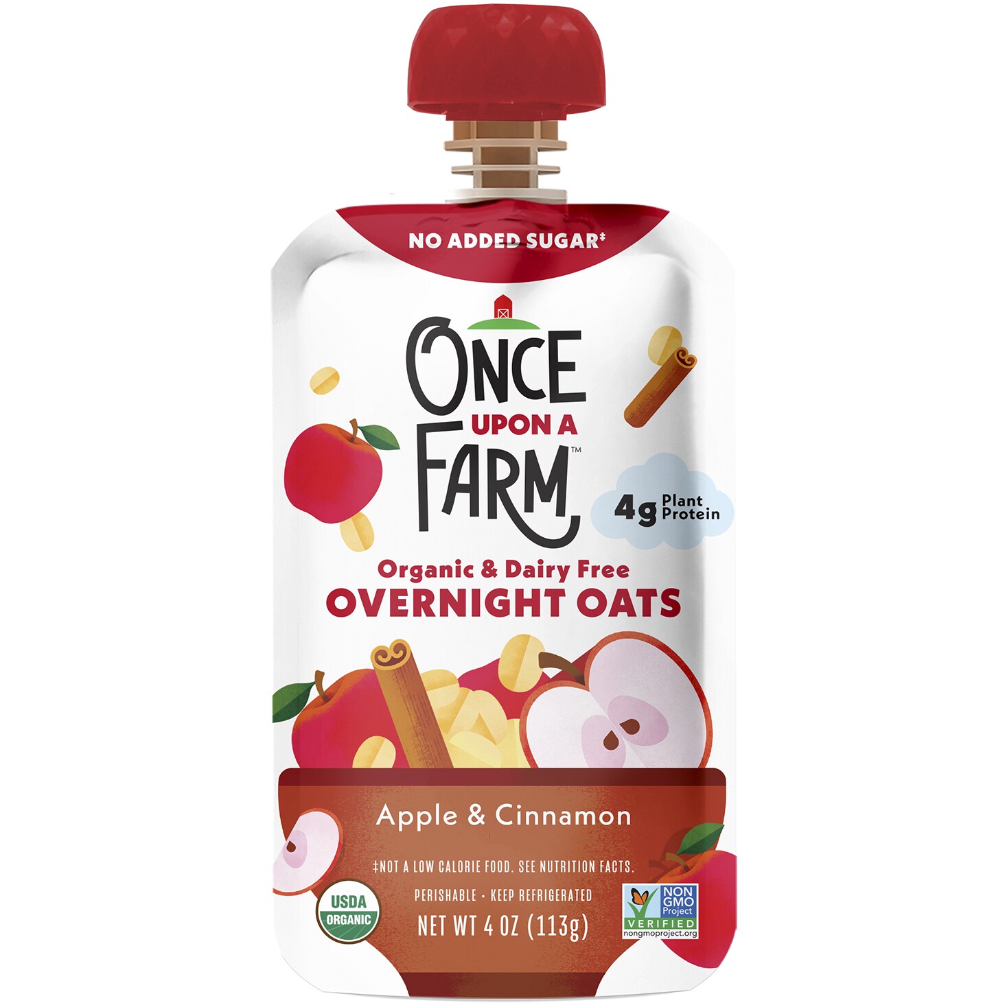 Once Upon a Farm Organic & Dairy Free Overnight Oats, Apple & Cinnamon