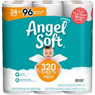 Angel Soft 2-Ply Bathroom Tissue, Mega Rolls
