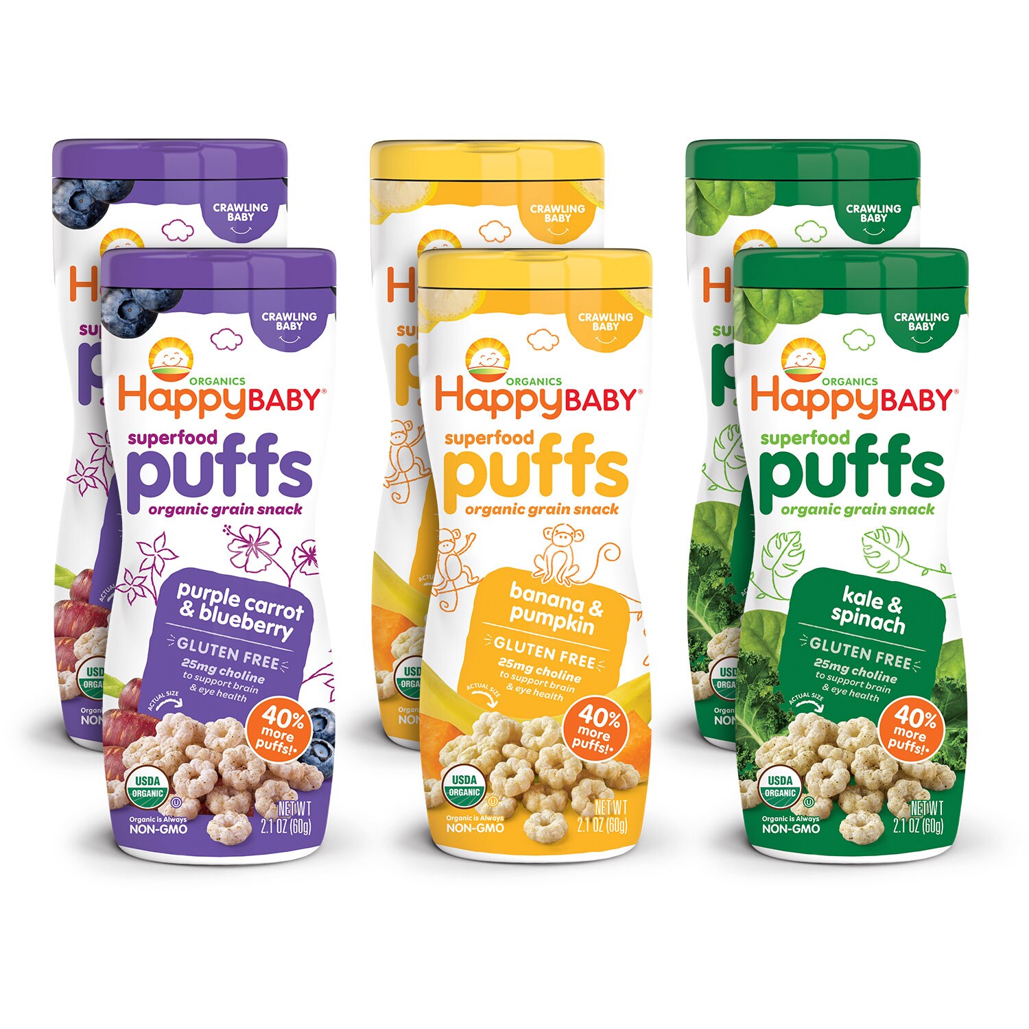 Happy Family Happy Baby Organic Puffs Variety Pack