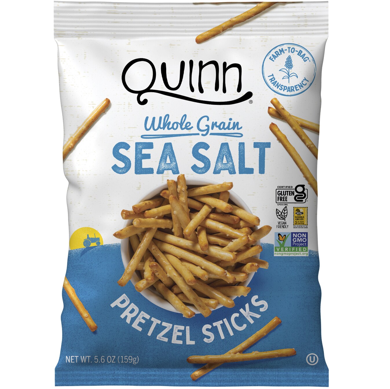 Quinn Whole Grain Pretzel Sticks, Sea Salt