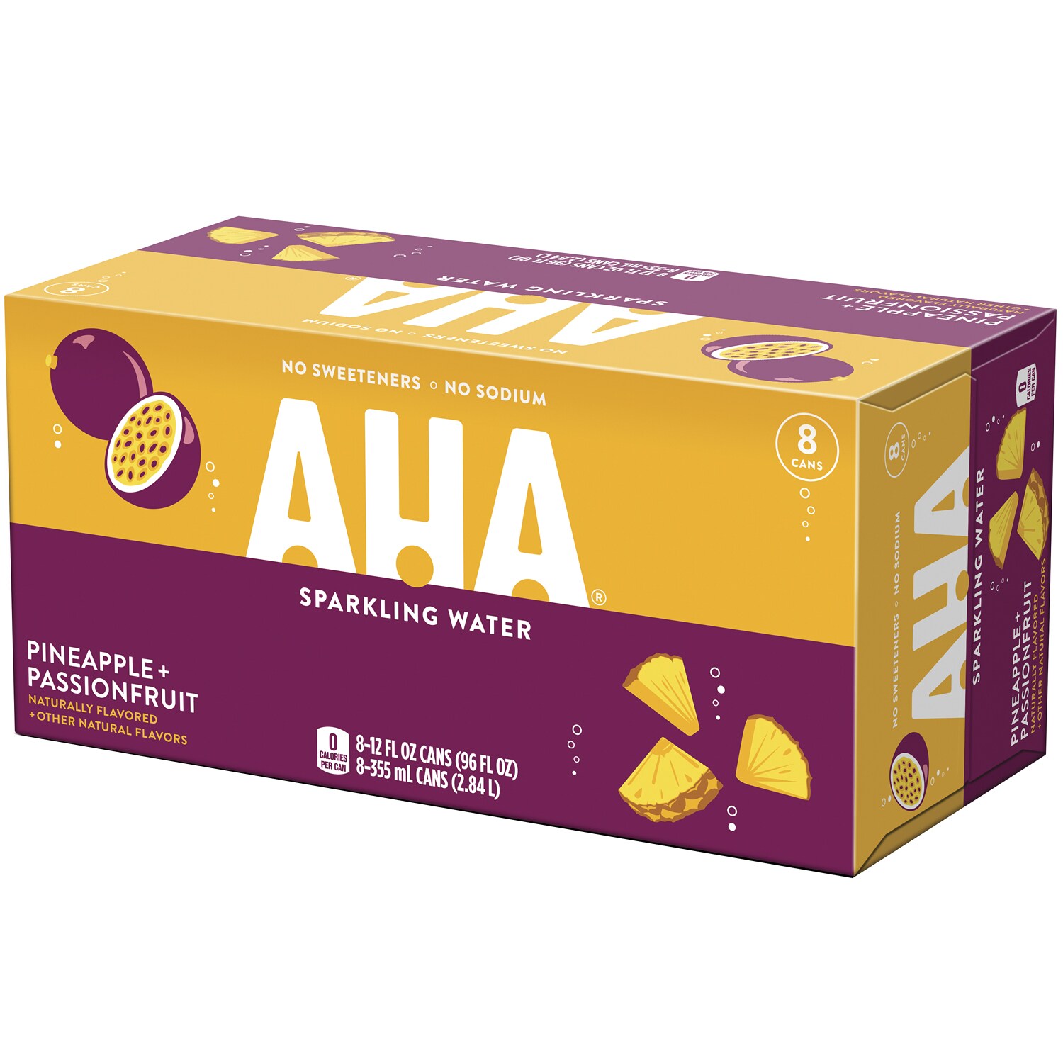 AHA Sparkling Water, Pineapple + Passionfruit, Cans