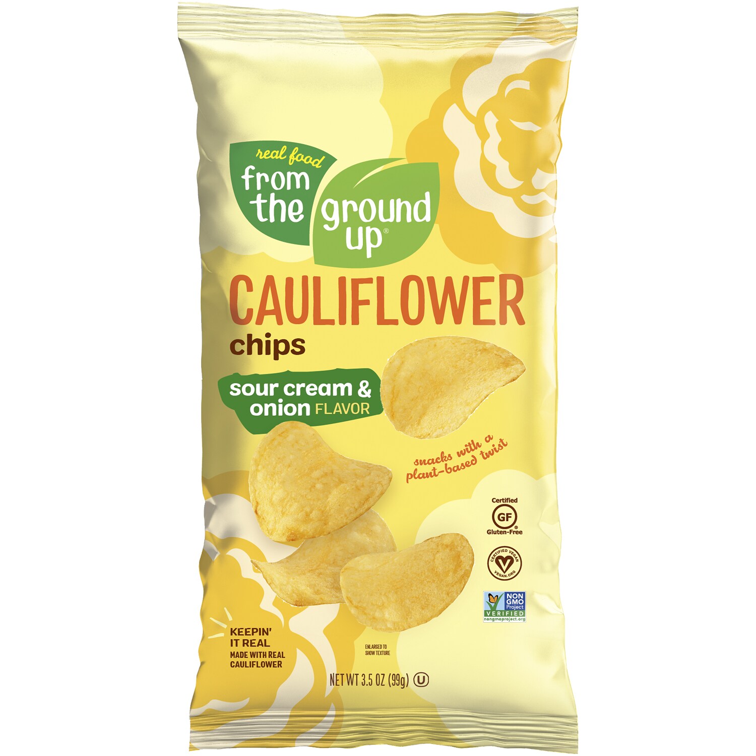 From The Ground Up Cauliflower Chips, Sour Cream & Onion