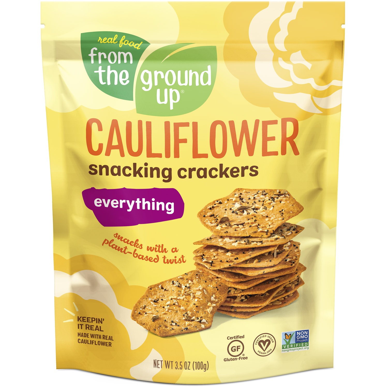From The Ground Up Cauliflower Snacking Crackers, Everything