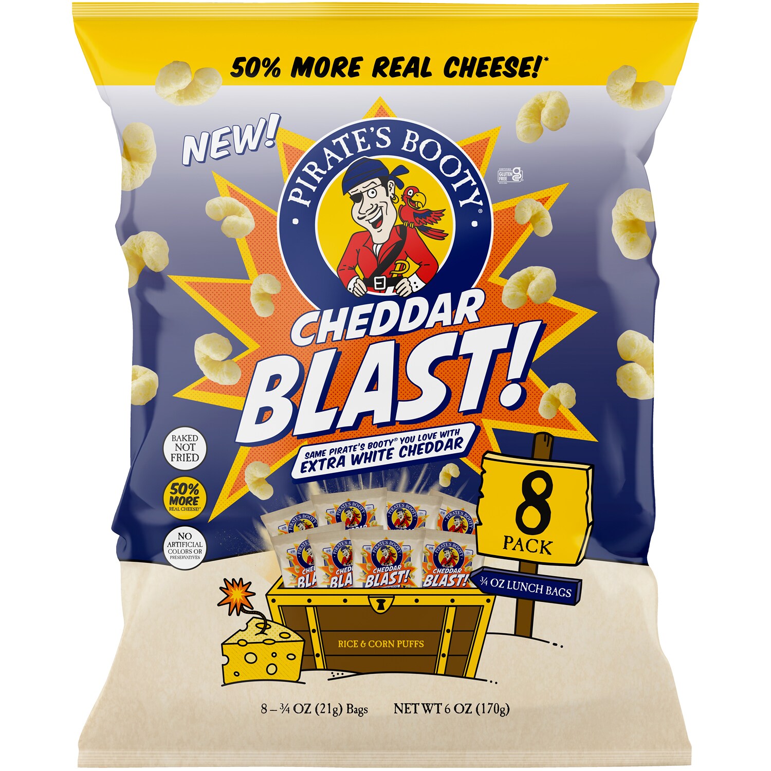 Pirate Brands Pirate's Booty, Cheddar Blast, Multi-Pack