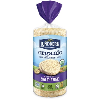 Lundberg Organic Whole Grain Rice Cakes, Brown Rice, Salt Free