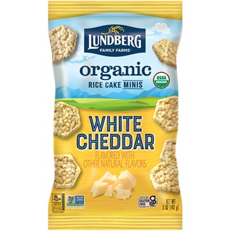Lundberg Organic Rice Cake Minis, White Cheddar