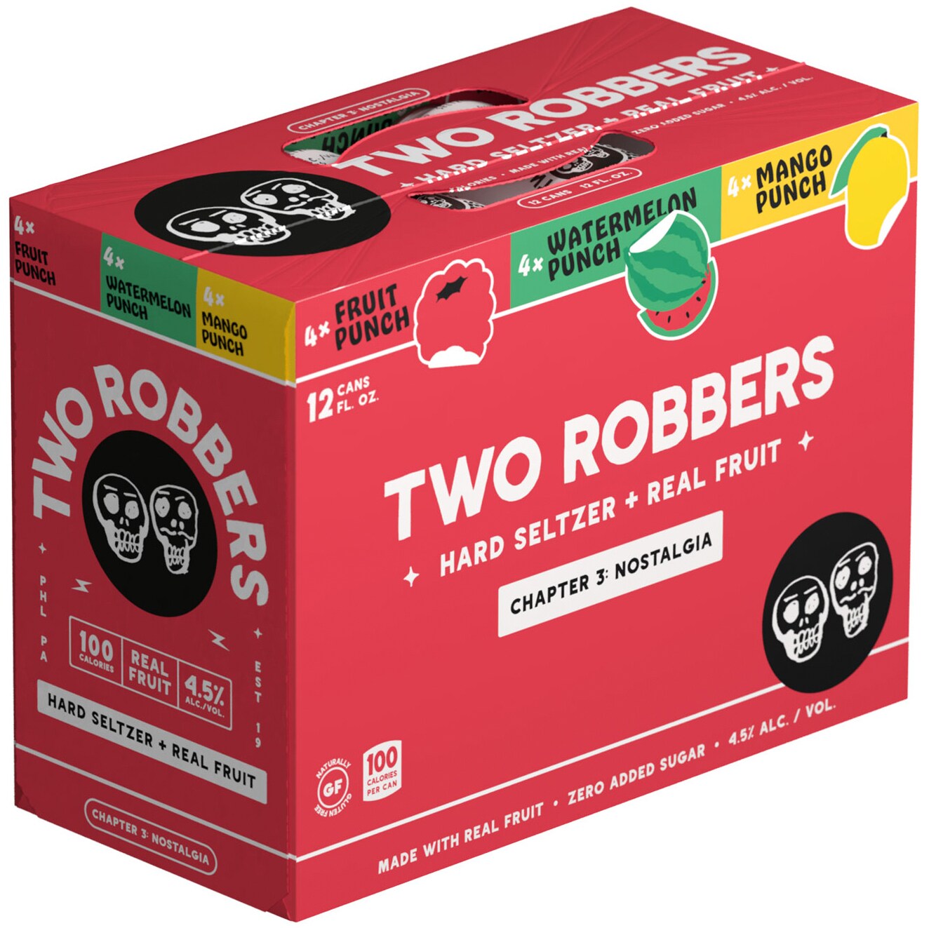 Two Robbers Hard Seltzer Fruit Punch Variety Pack, Cans