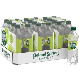 Poland Spring Sparkling Natural Spring Water, Zesty Lime, Plastic Bottles
