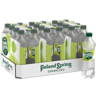 Poland Spring Sparkling Natural Spring Water, Zesty Lime, Plastic Bottles