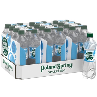 Poland Spring Sparkling Natural Spring Water, Simply Bubbles, Plastic Bottles