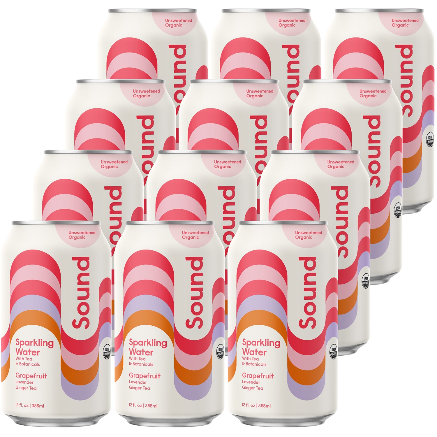 Sound Sparkling Water, Grapefruit with Lavender & Ginger Tea, Cans