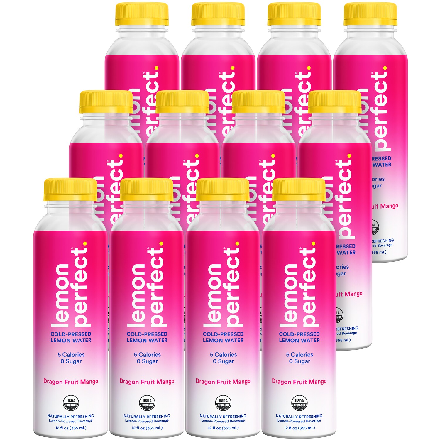 Lemon Perfect Cold-Pressed Lemon Water, Dragon Fruit Mango, Plastic Bottles