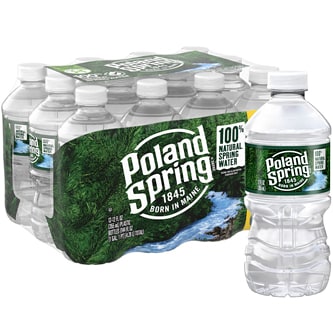 Poland Spring 100% Natural Spring Water, Plastic Bottles