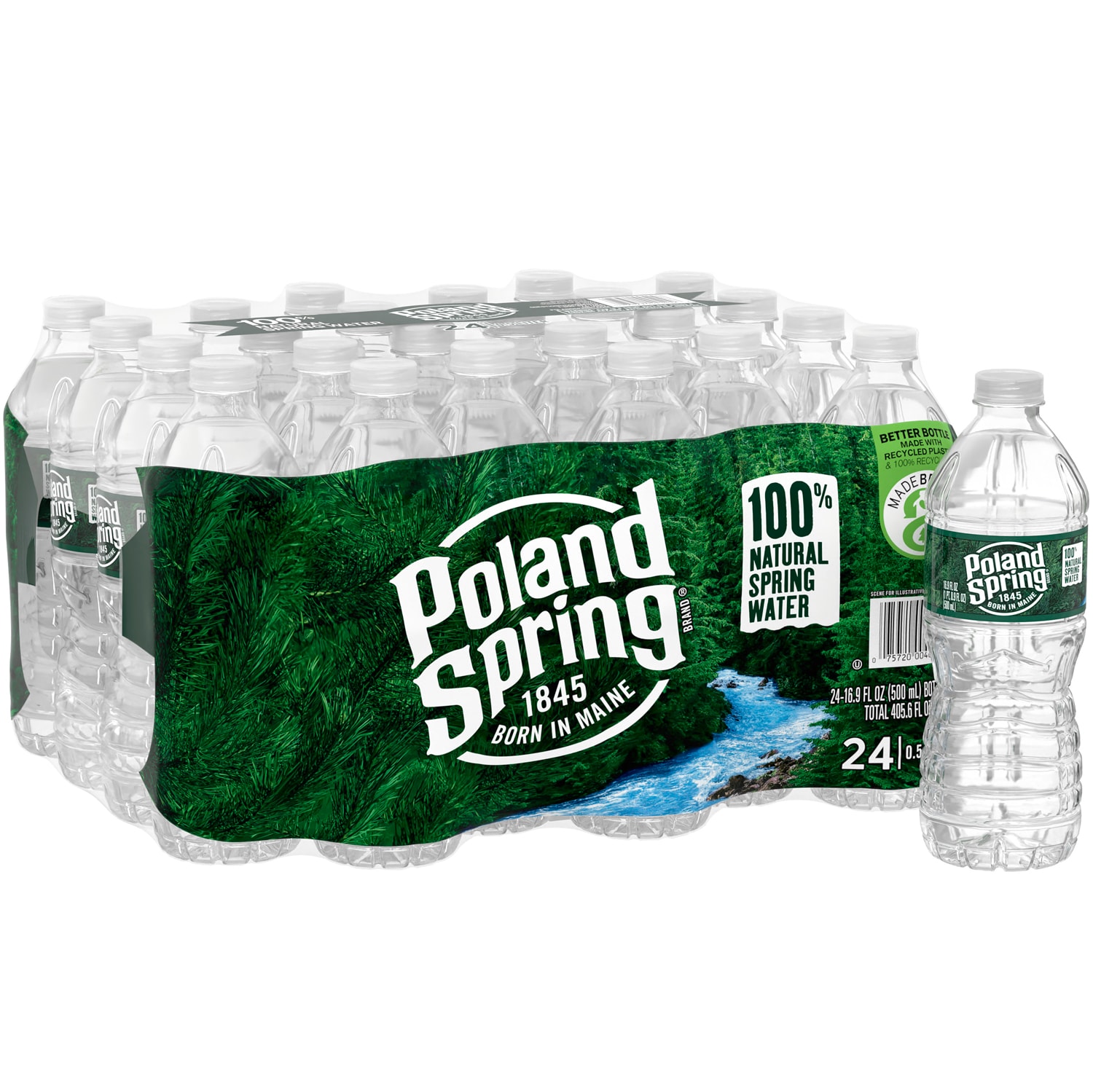 Poland Spring 100% Natural Spring Water, Plastic Bottles