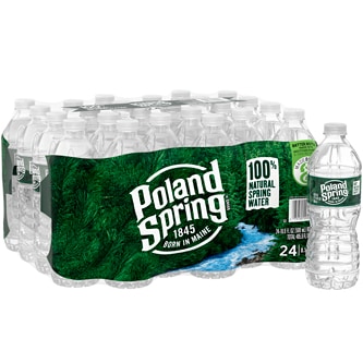 Poland Spring 100% Natural Spring Water, Plastic Bottles