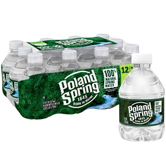Poland Spring 100% Natural Spring Water, Plastic Bottles