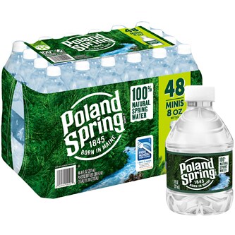 Poland Spring 100% Natural Spring Water, Plastic Bottles