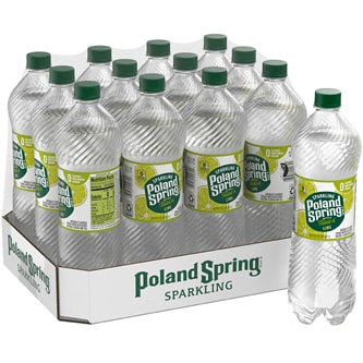 Poland Spring Sparkling Natural Spring Water, Lime, Plastic Bottles