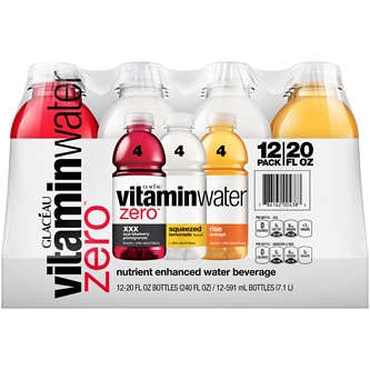 vitaminwater zero sugar nutrient enhanced water beverage variety pack, Plastic Bottles