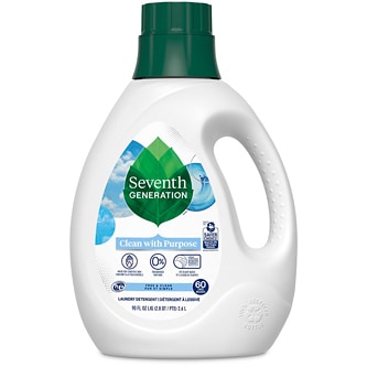 Seventh Generation Natural Liquid Laundry Detergent HE, 2X Concentrated, Free and Clear