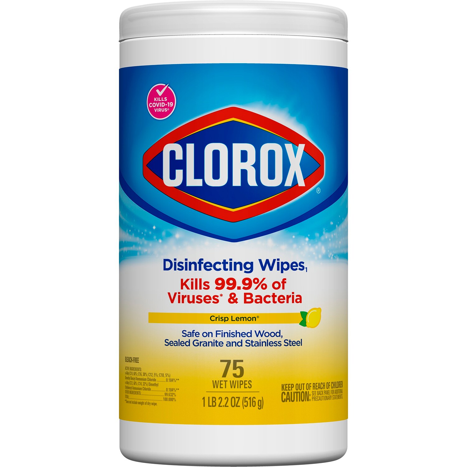 Clorox Disinfecting Cleaning Wipes Bleach Free, Crisp Lemon