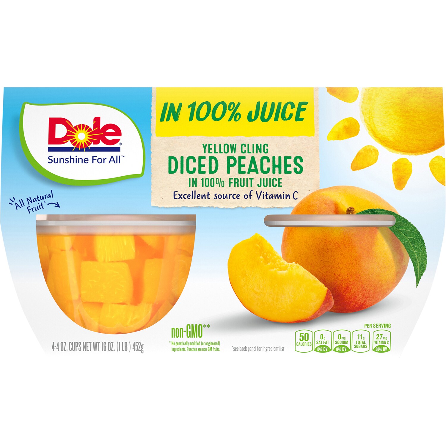 Order Dole Fruit Bowls, Diced Peaches in 100 Fruit Juice Fast Delivery