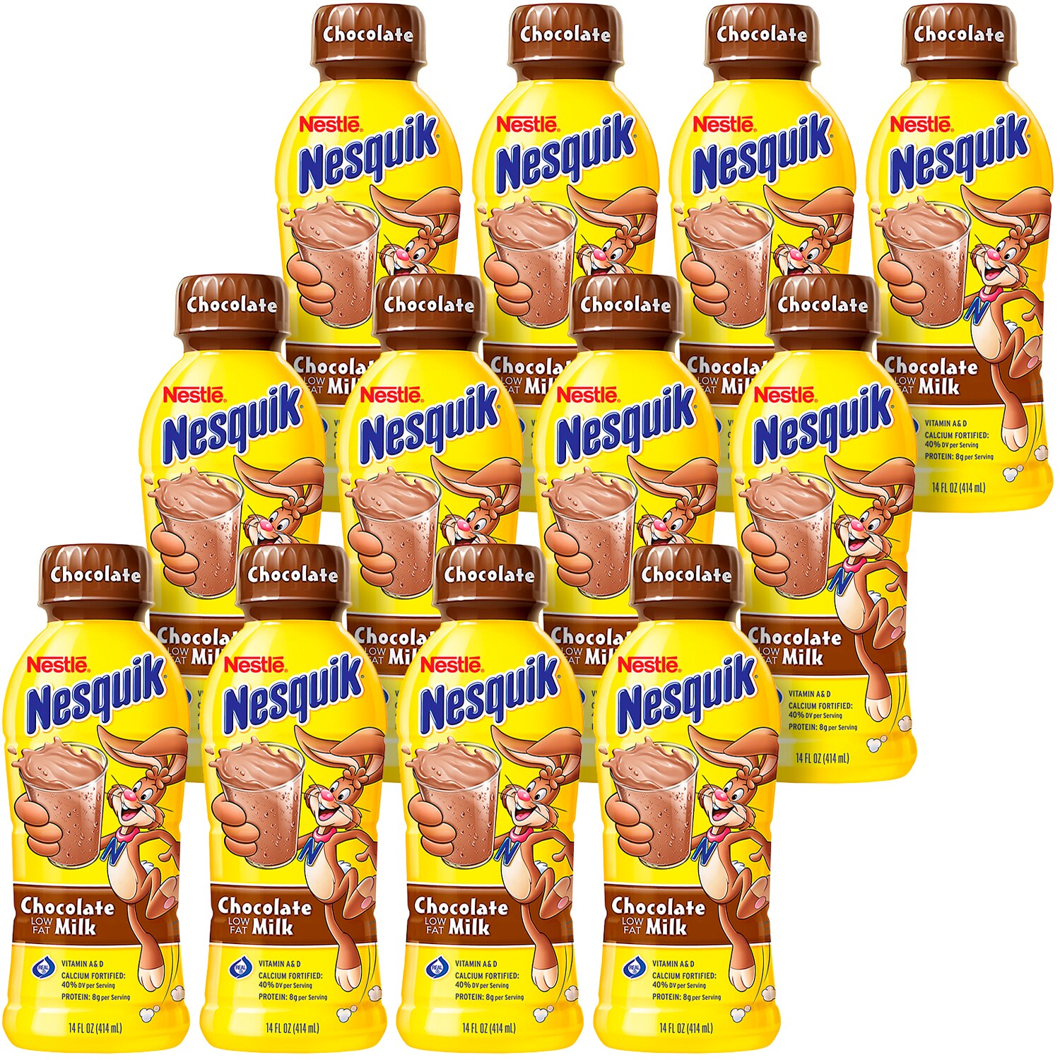 Nestlé Nesquik Low Fat Chocolate Milk, Plastic Bottles