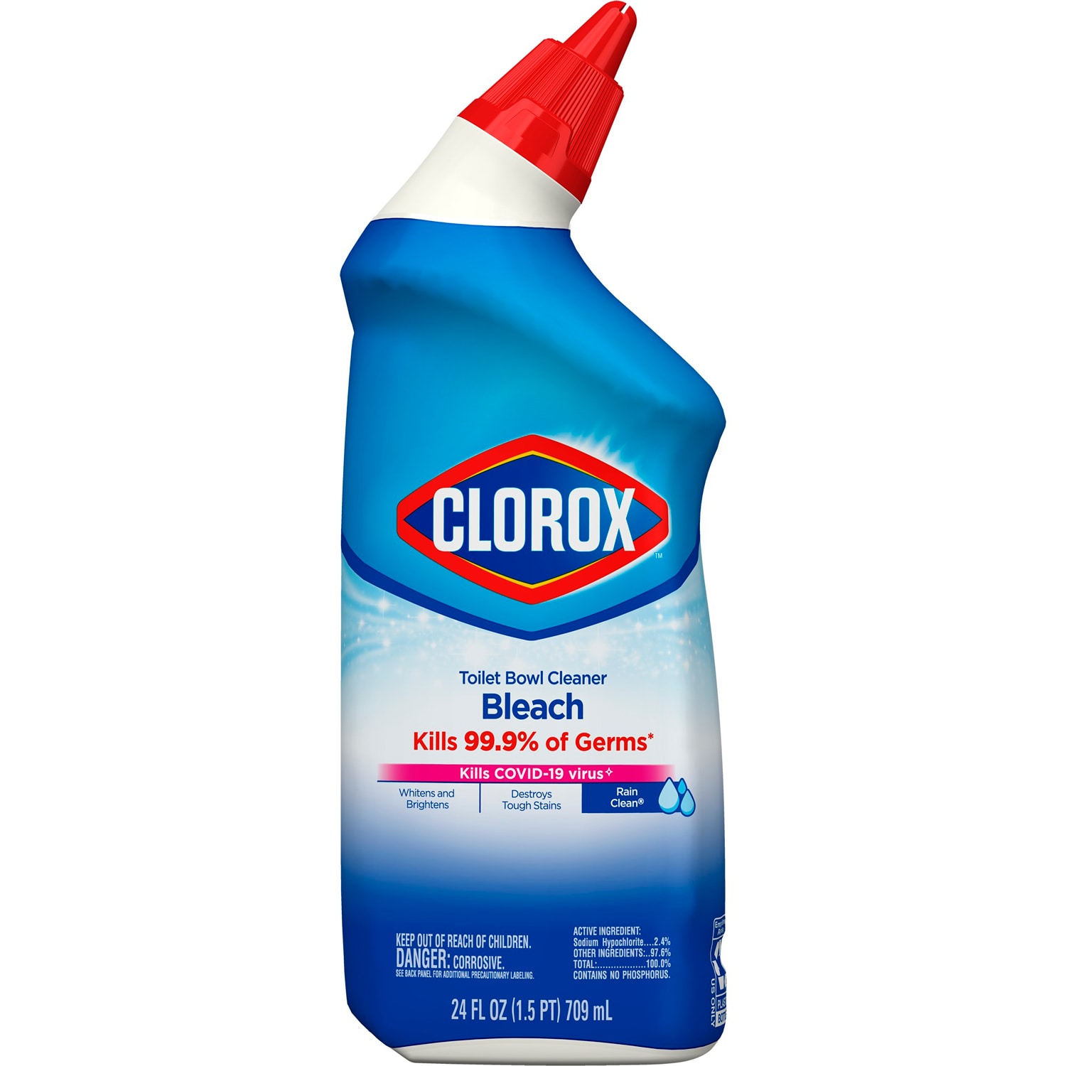 Clorox Toilet Bowl Cleaner Bleach, Rain Clean