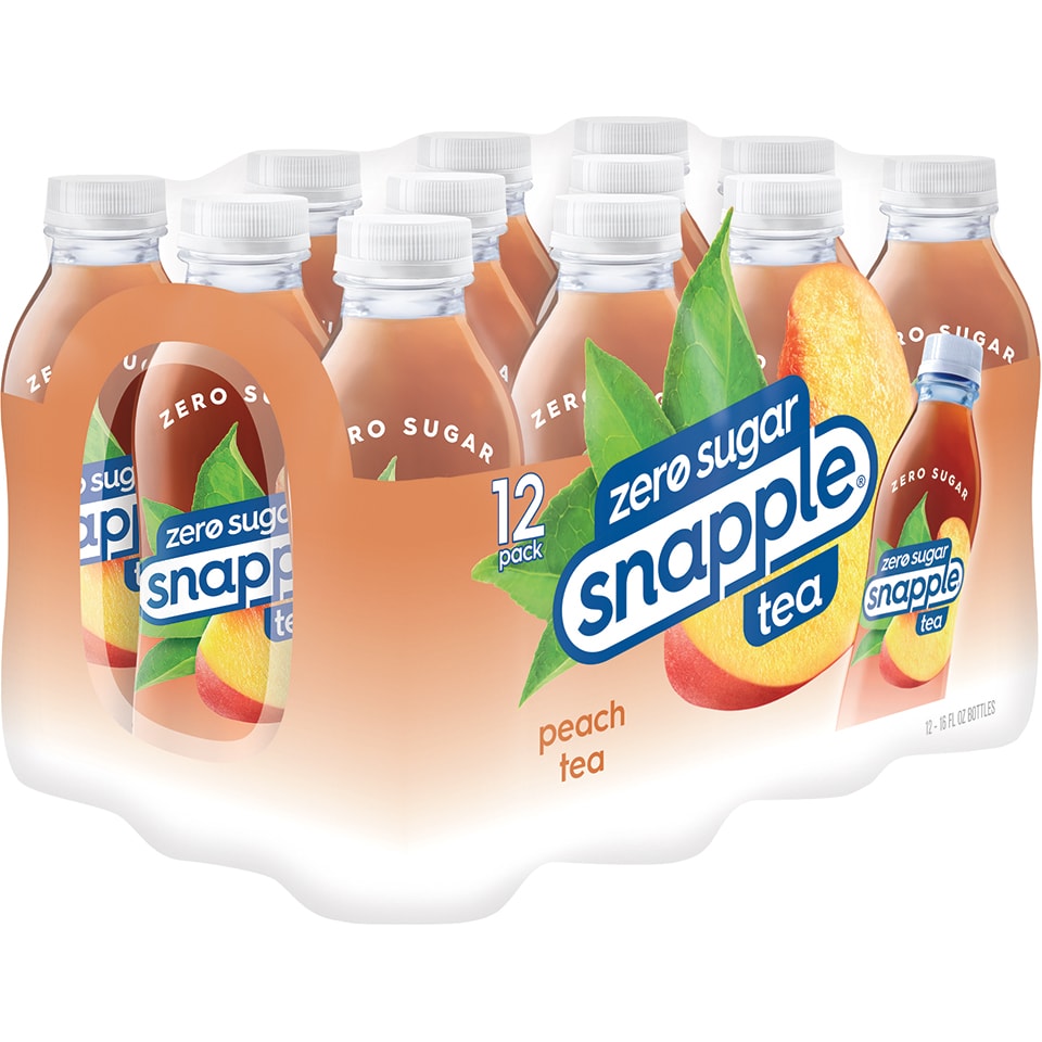 Zero Sugar Snapple Peach Tea, Plastic Bottles