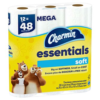 Charmin Essentials Soft 2-Ply Bathroom Tissue, Mega Rolls