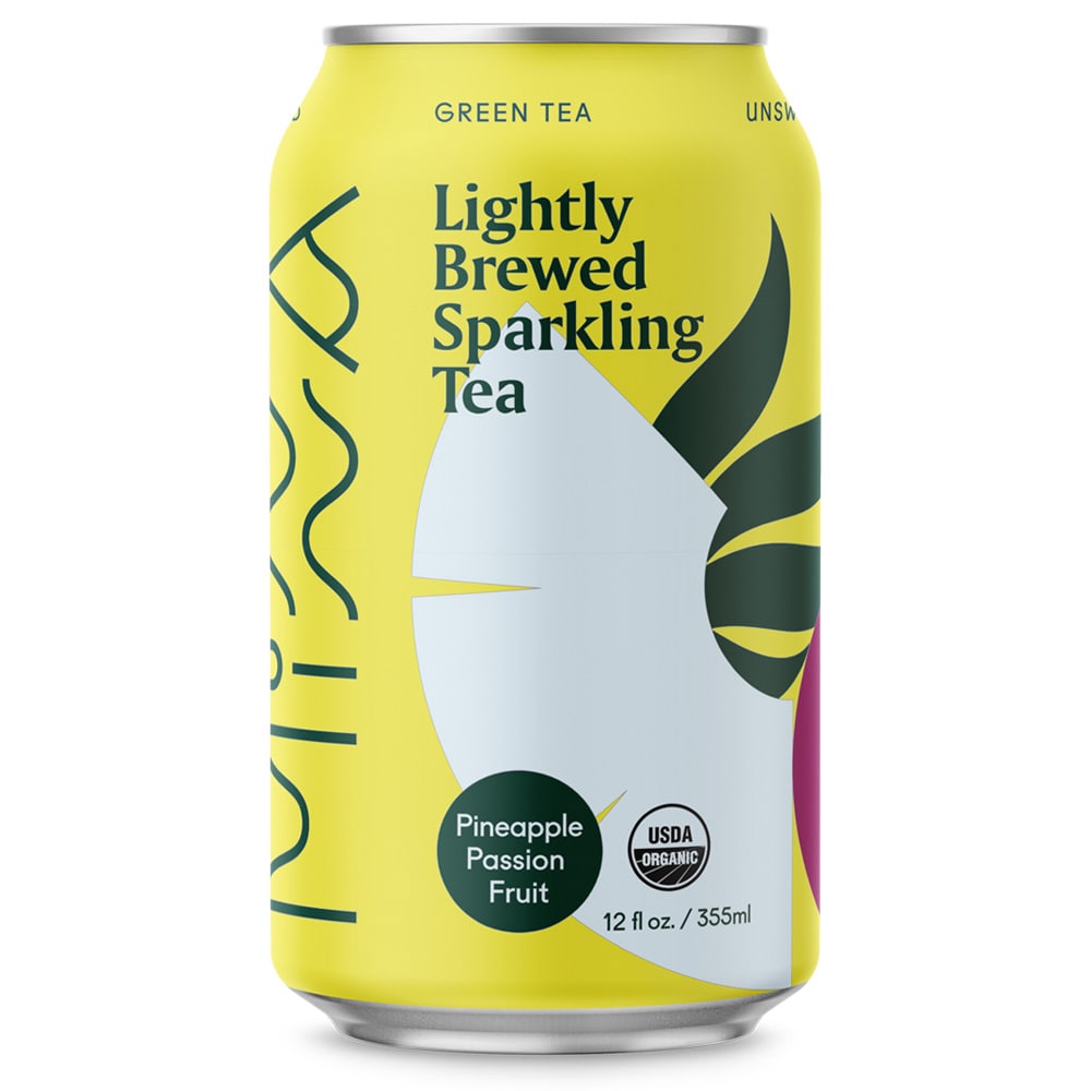 Minna Organic Sparkling Iced Tea, Pineapple Passion Fruit, Can