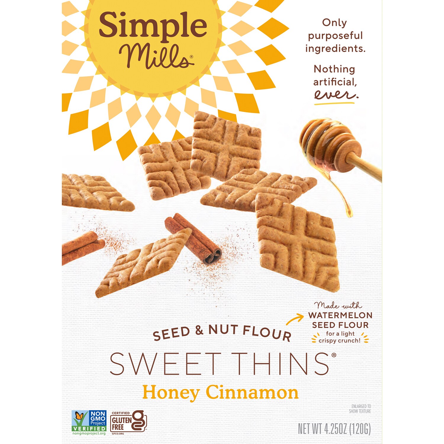 Simple Mills Seed & Nut Flour Sweet Thins, Honey Cinnamon