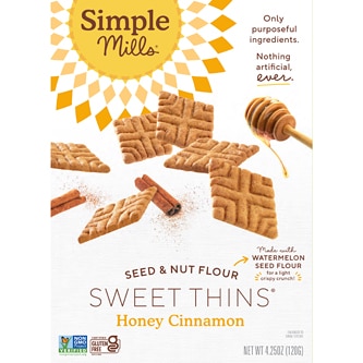 Simple Mills Seed & Nut Flour Sweet Thins, Honey Cinnamon