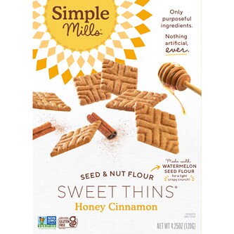 Simple Mills Seed & Nut Flour Sweet Thins, Honey Cinnamon