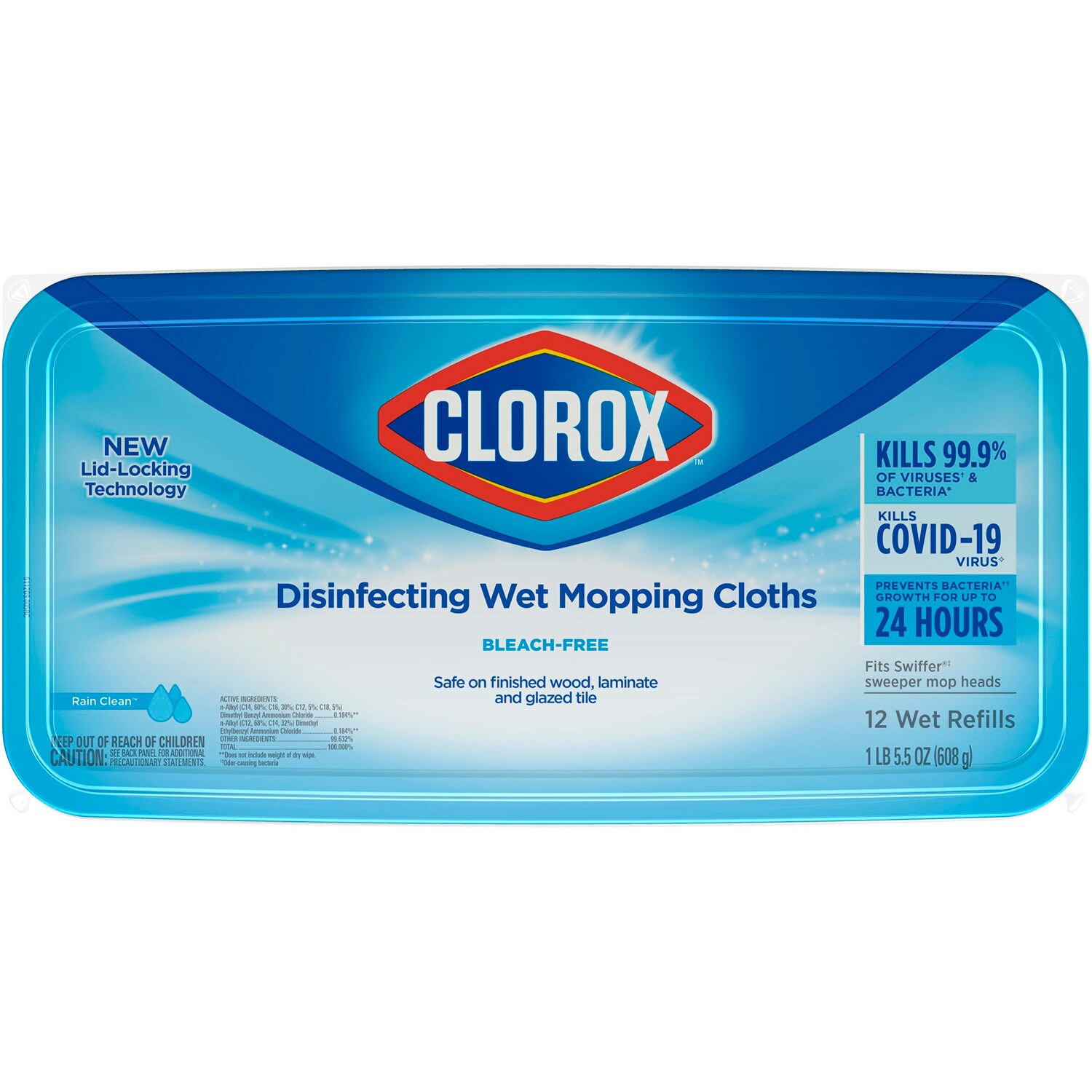 Clorox Disinfecting Wet Mopping Cloths, Rain Clean