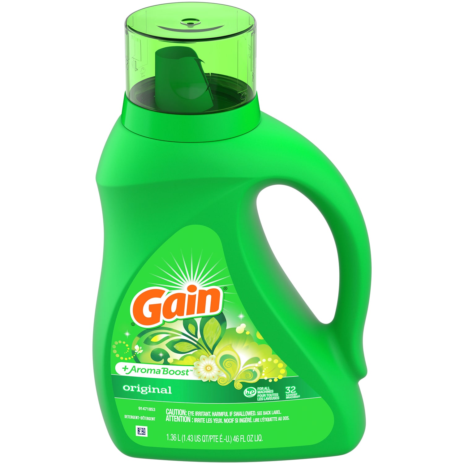 Gain + Aroma Boost Liquid Laundry Detergent, Original Scent