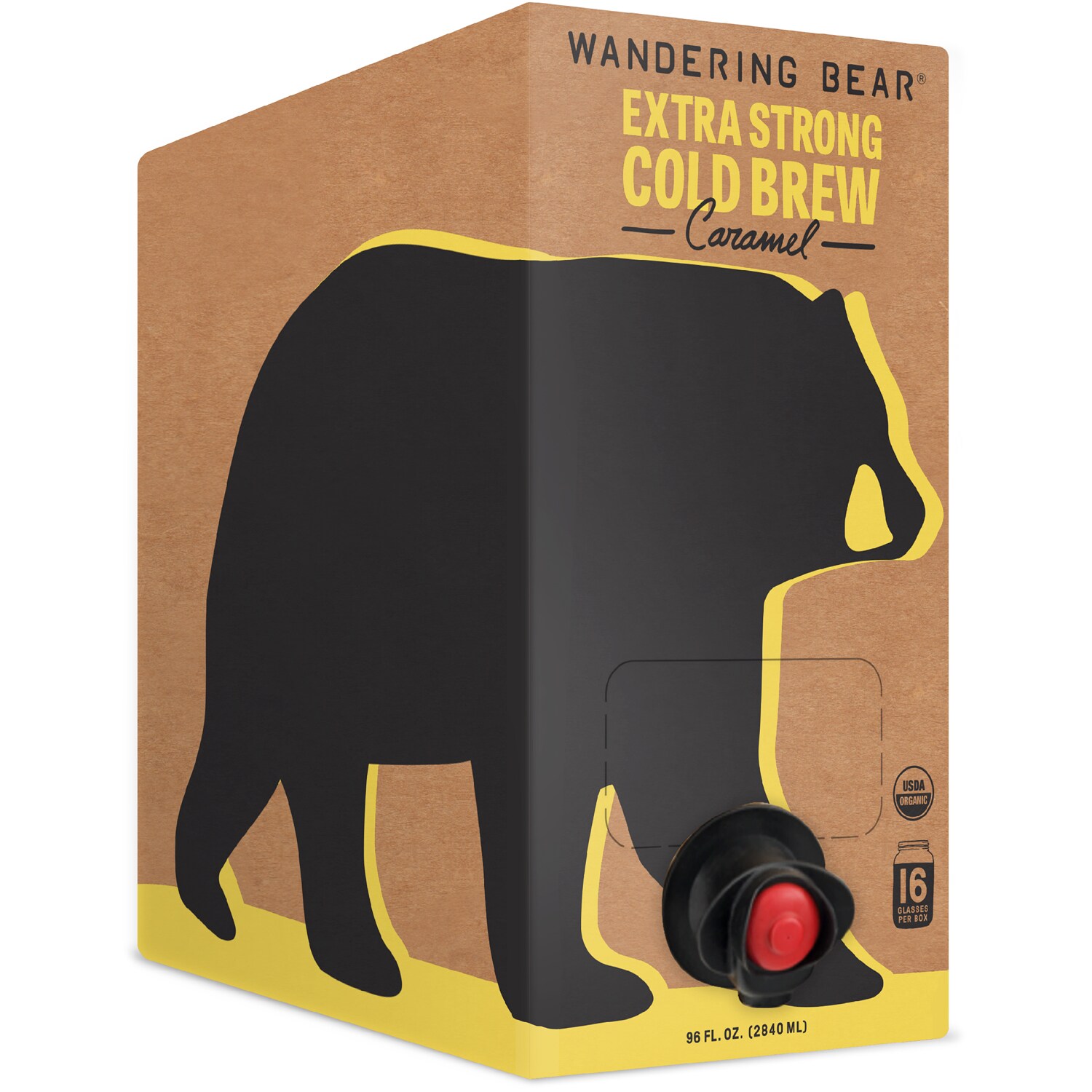 Wandering Bear Organic Extra Strong Cold Brew Coffee, Caramel, Carton