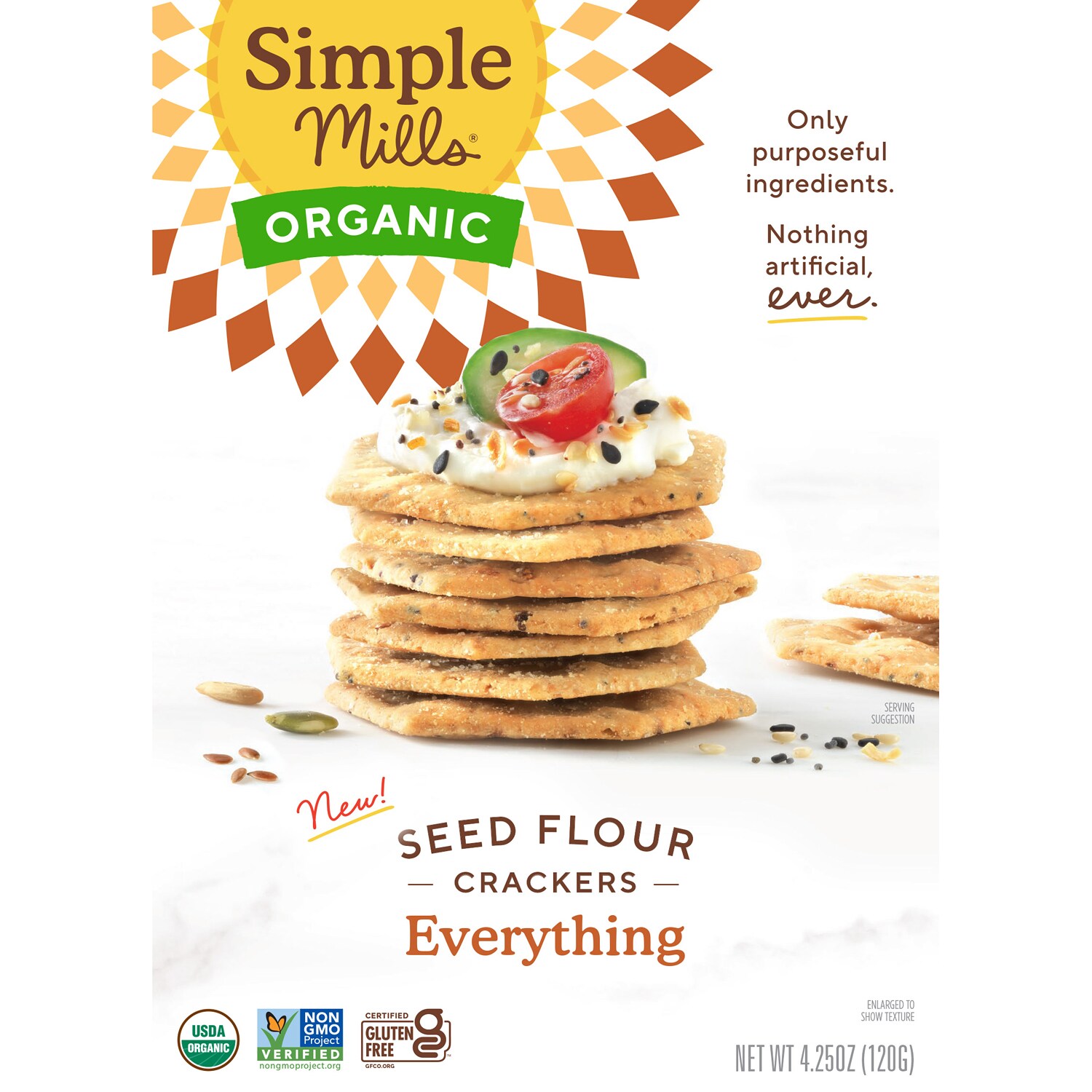 Simple Mills Organic Seed Flour Crackers, Everything
