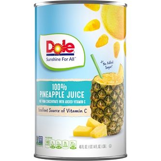 Dole 100% Pineapple Juice, Can