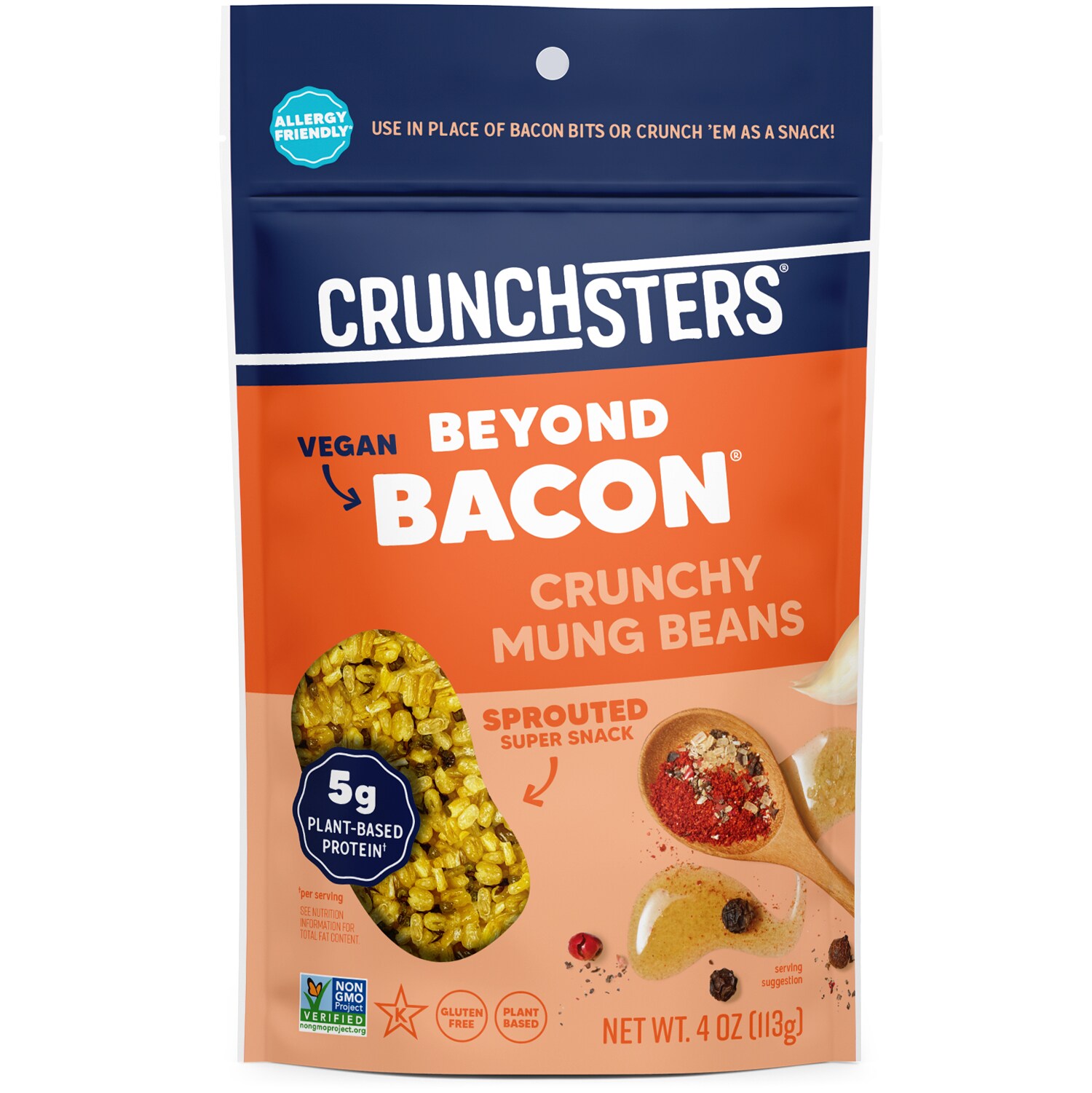 Crunchsters Sprouted Super Snack, Vegan Beyond Bacon