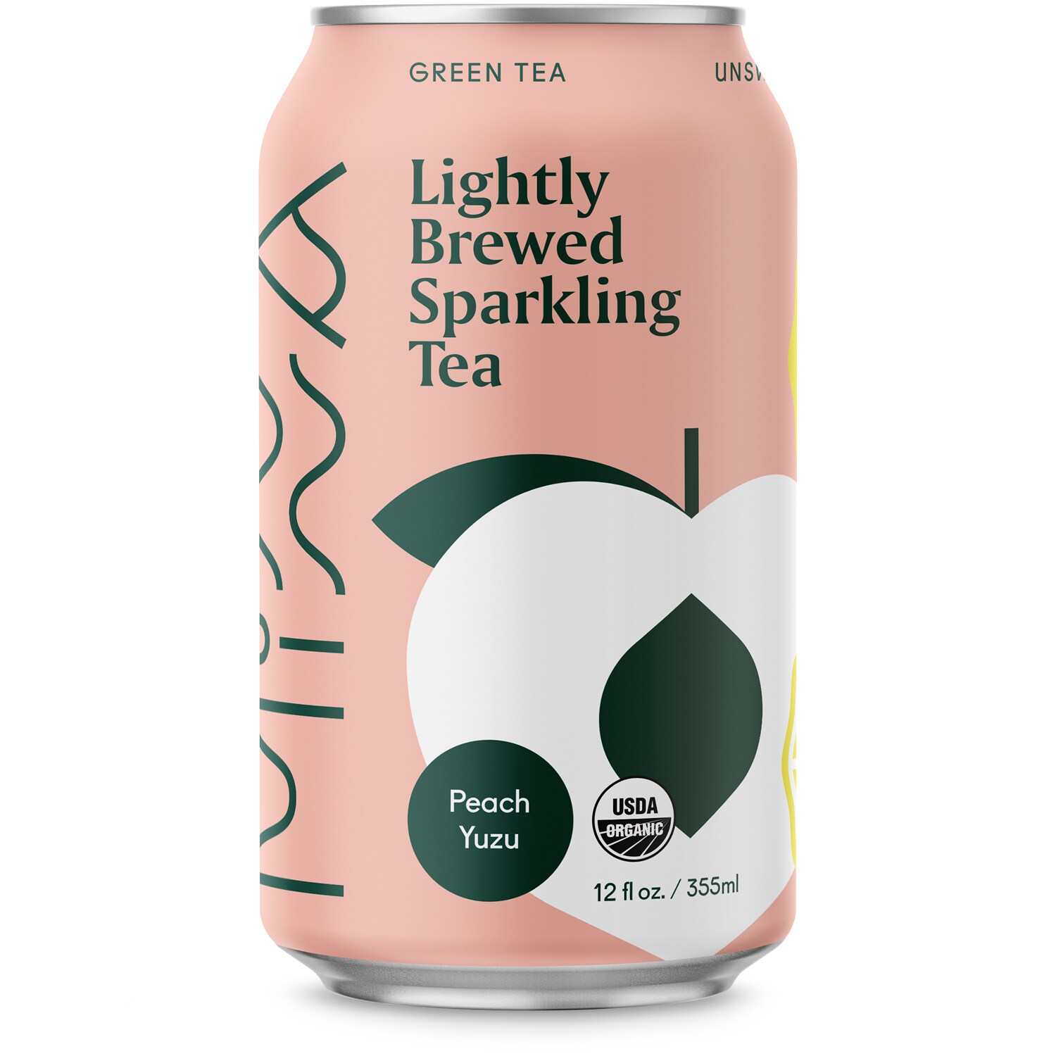 Minna Lightly Brewed Sparkling Green Tea, Peach Yuzu, Can