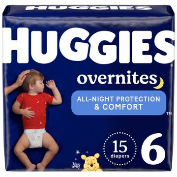 Huggies Overnites Diapers, Size 6