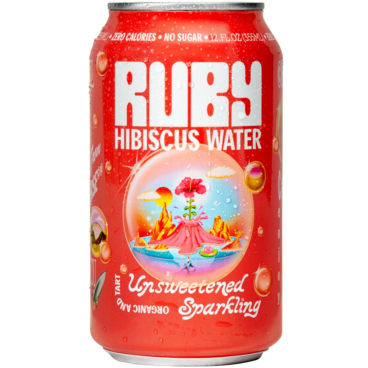 Ruby Organic Sparkling Hibiscus Water, Unsweetened, Can