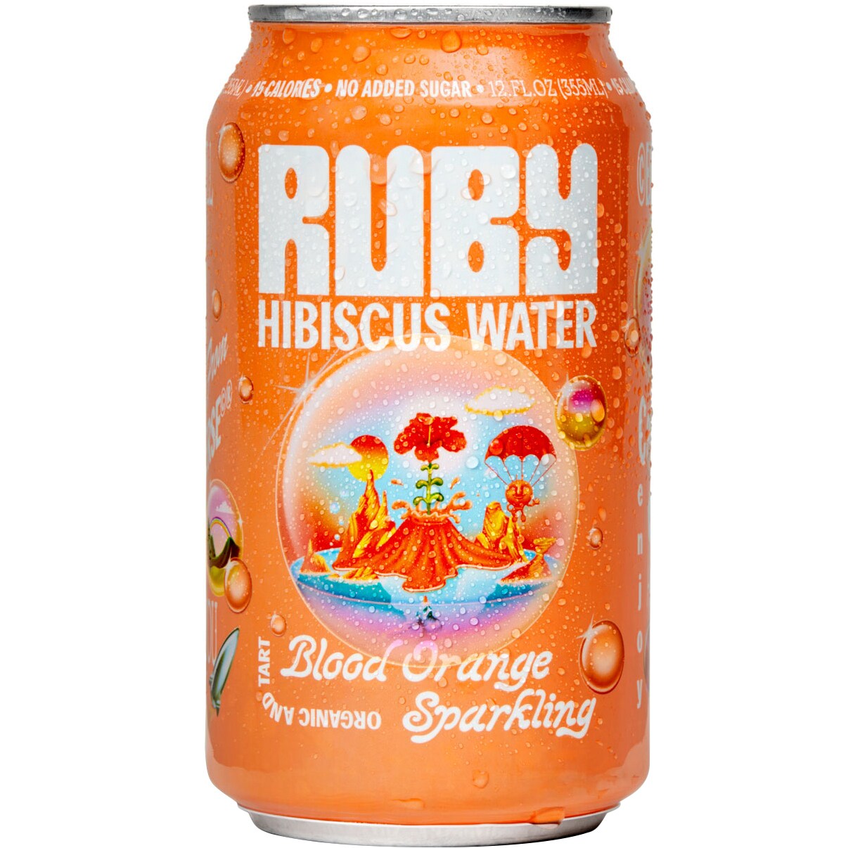 Ruby Organic Sparkling Hibiscus Water, Blood Orange, Can