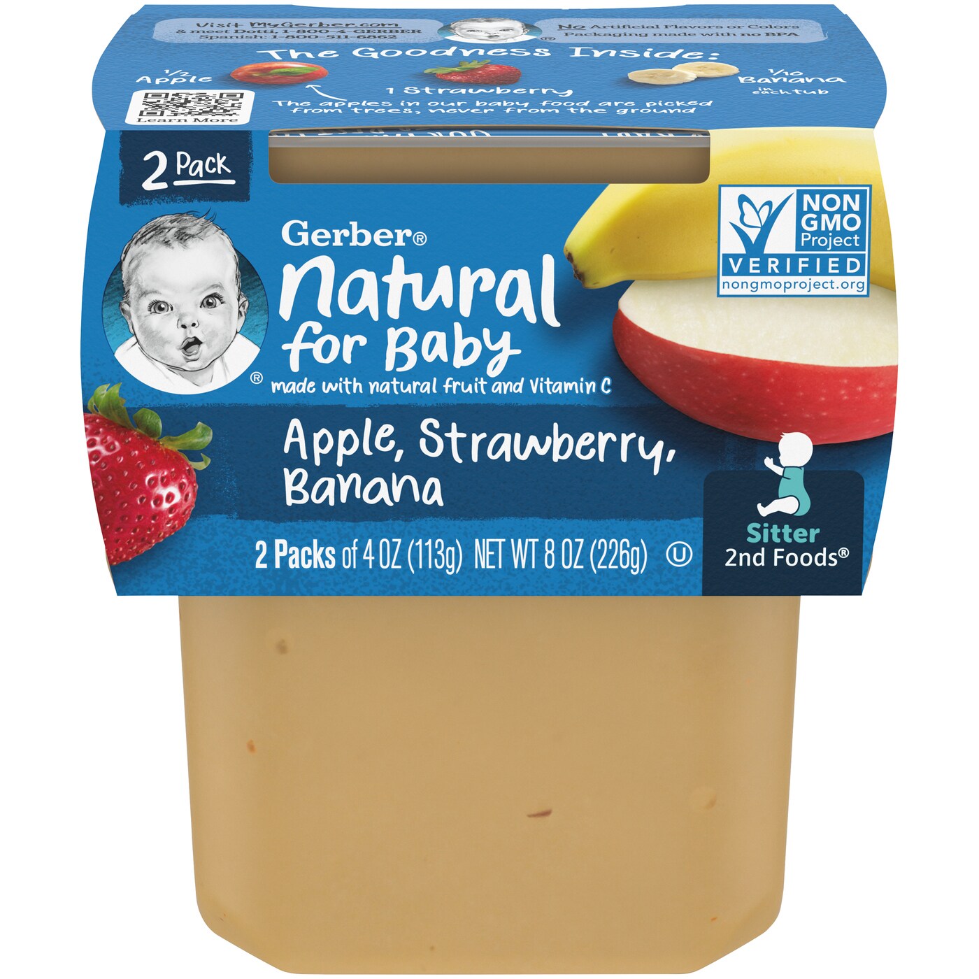 Gerber Natural for Baby 2nd Foods, Apple, Strawberry and Banana